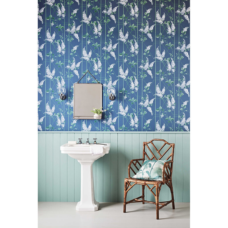 Floral Wallpaper Roll, Coral/Sage