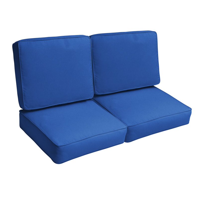 Outdoor 5'' Loveseat Seat / Back Cushion, Canvas Trueblue Sunbrella® Canvas