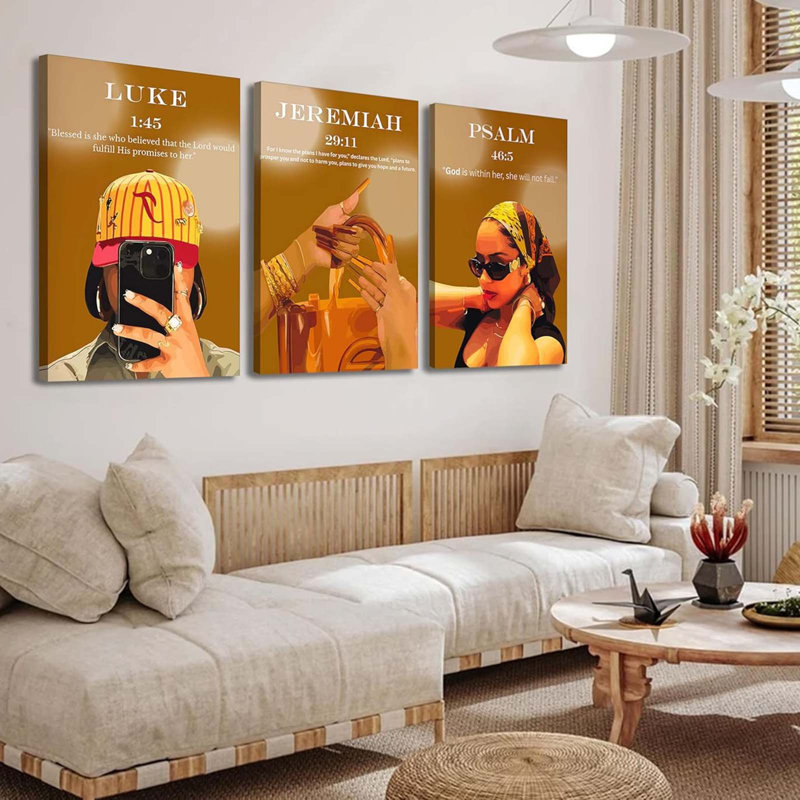 3 Piece Wrapped Canvas Print, 60cm H x 40cm W