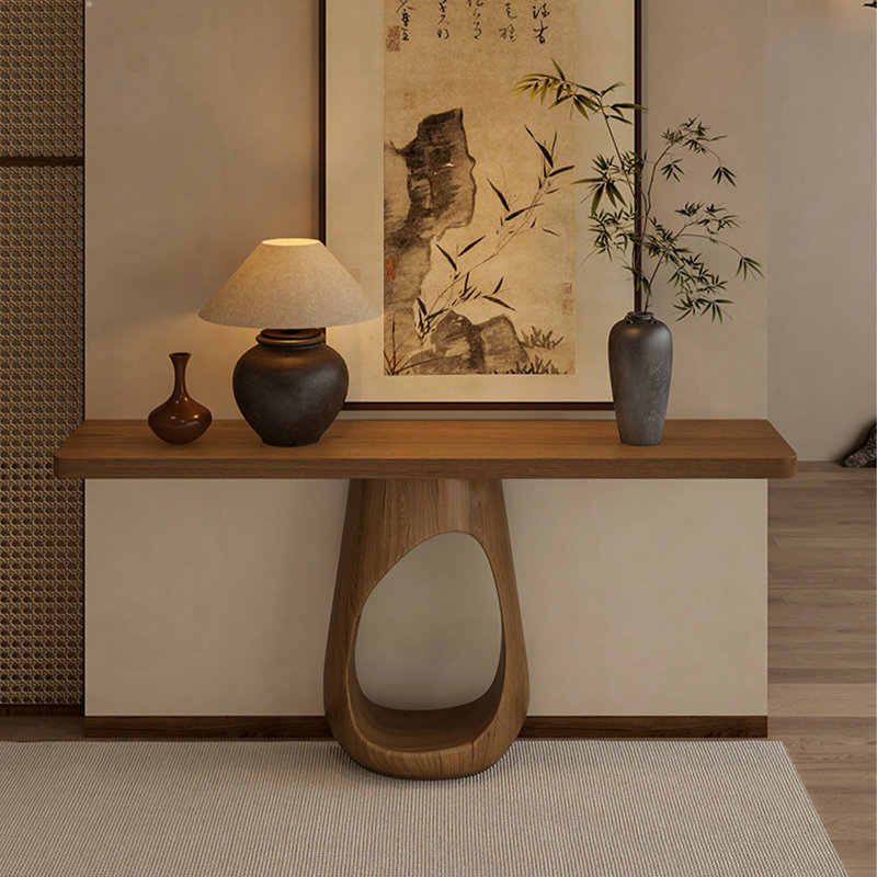 Console naturelle en bois massif, L 39,37 po x P 9,84 po x H 29,53 po