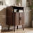 Fluted Nightstand Set, Mid Century Modern End Table 2 PCS With Open Shelf and Cabinet, Curved Round Edge Wooden Bedside Table With Slide Doors, Walnut (Set of 2)-120593306-119360974