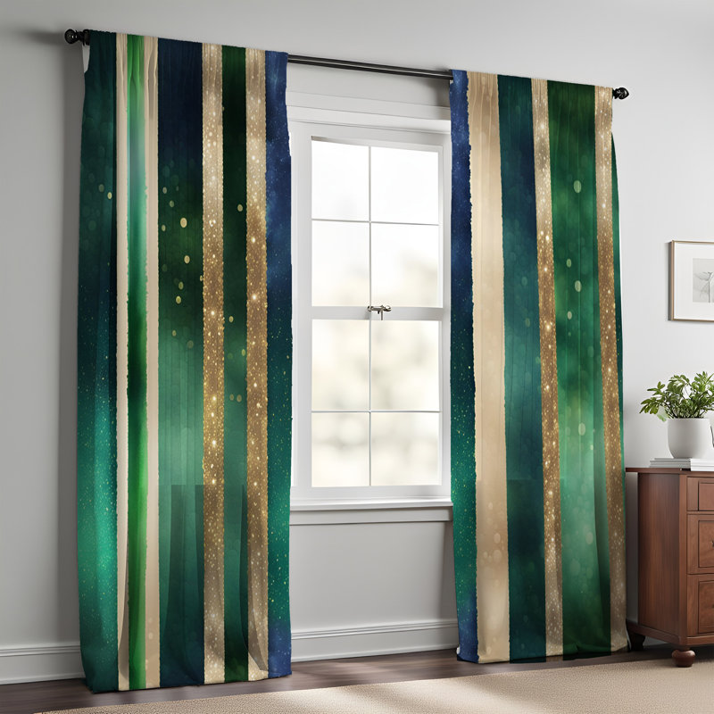 Paire de rideaux semi-transparents en polyester Riken, L 56 po x L 78 po