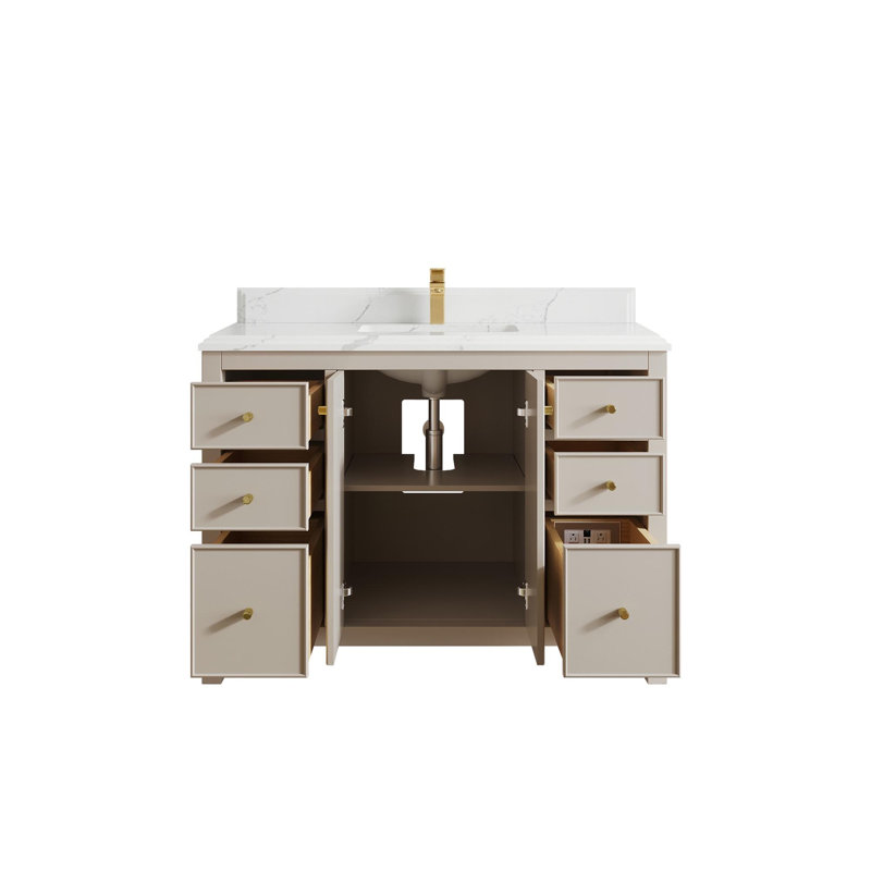 Meuble-lavabo simple 48 po avec plateau Chicago