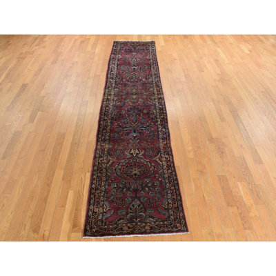Tapis de couloir 100% laine perse mauve antique 2 pi 7 po x 13 pi 4 po