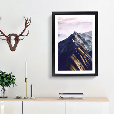 Mountain Ridge in Switzerland - Picture Frame Painting Print
