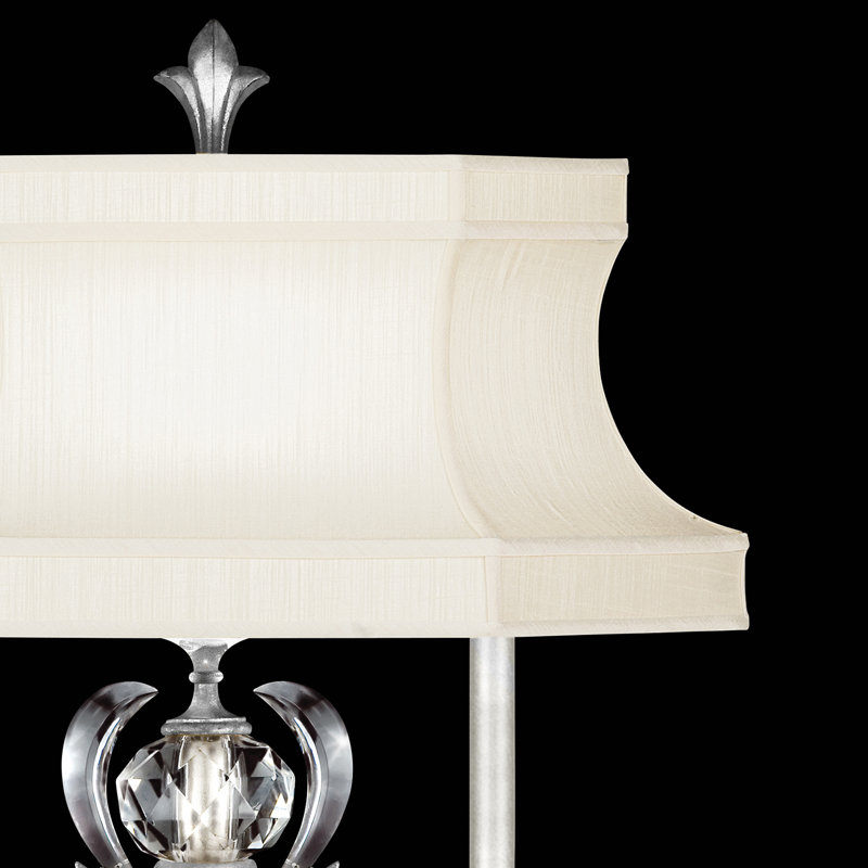Beveled Metal Table Lamp, Silver 