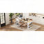 Table de salle à manger extensible pliante avec tiroirs, prise de courant, roulettes et rangement (18,7 po à 57,7 po, blanc crème + naturel)-160491187