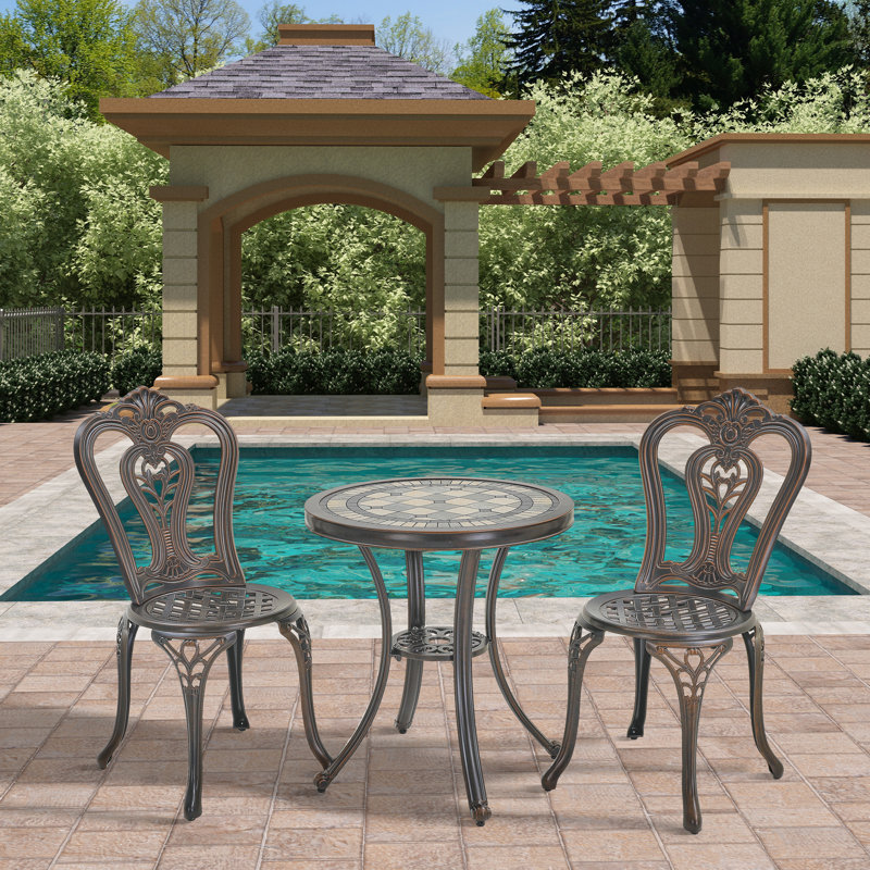 Ensemble bistro 30,17 po Darl, Bronze, H 27,56 po x l 24 po x L 24 po