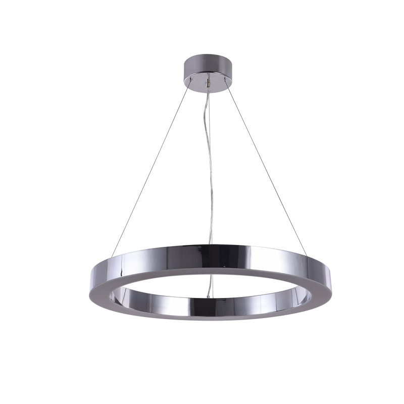 Lustre halo à 1 lumière DEL Street, H 3 po x l 25,5 po x p 25,5 po, Chrome