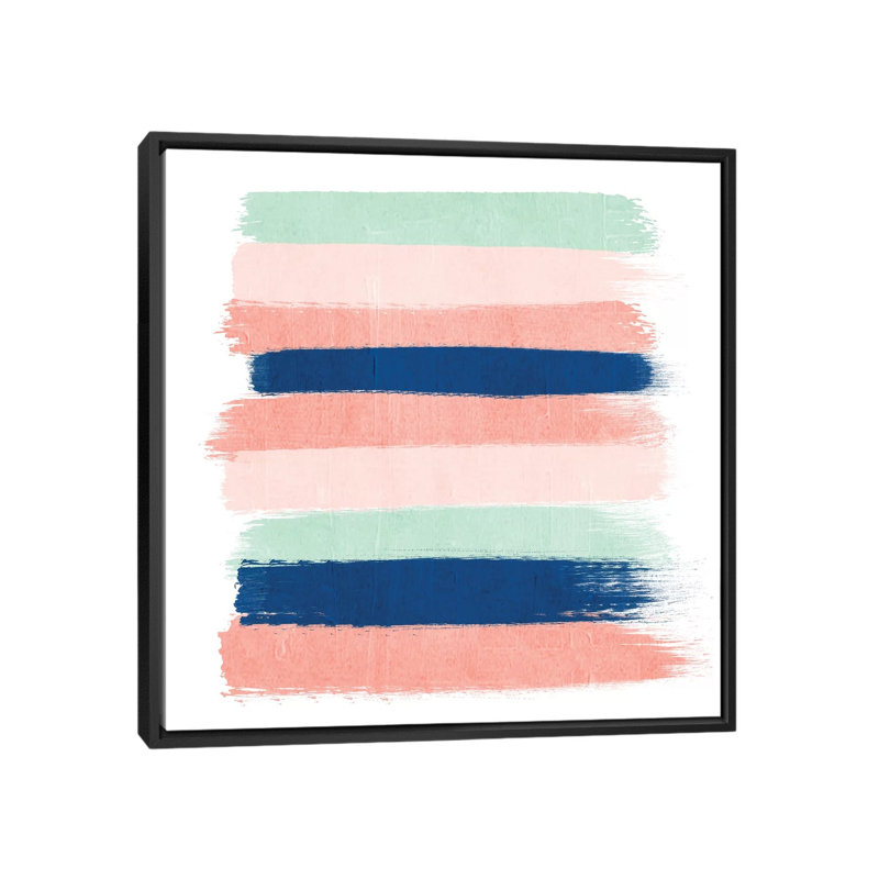 « kiela rayures », impression sur toile, H 18 po x l 18 po x P 1,5 po, Toile avec cadre noir