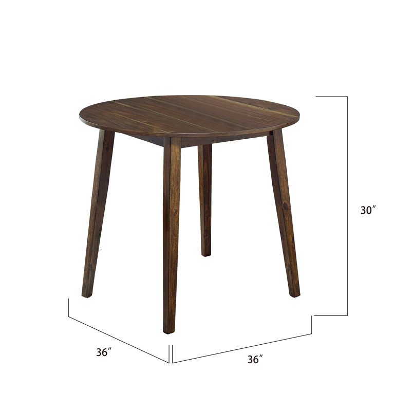 Britney 3-Piece Round Wood Dining Table Set, 3
