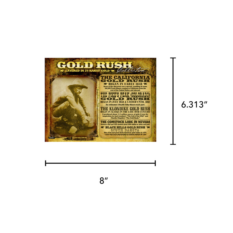Gold Rush Collection of Six State Quarters in Vinyl Display Case