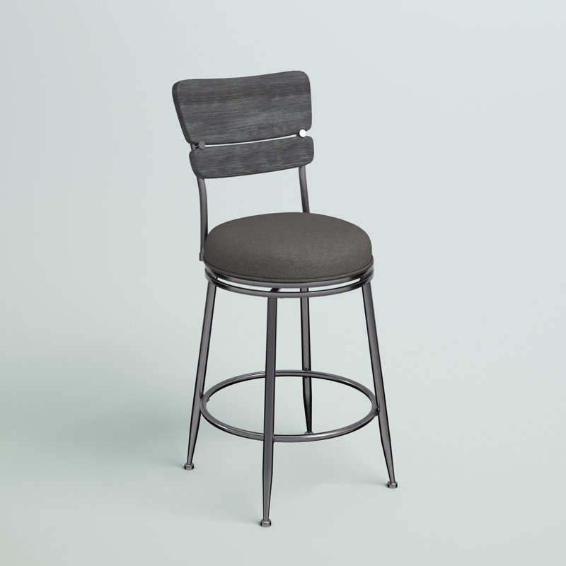 Tabouret de bar pivotant avec dossier en bois de 26 po Morford
