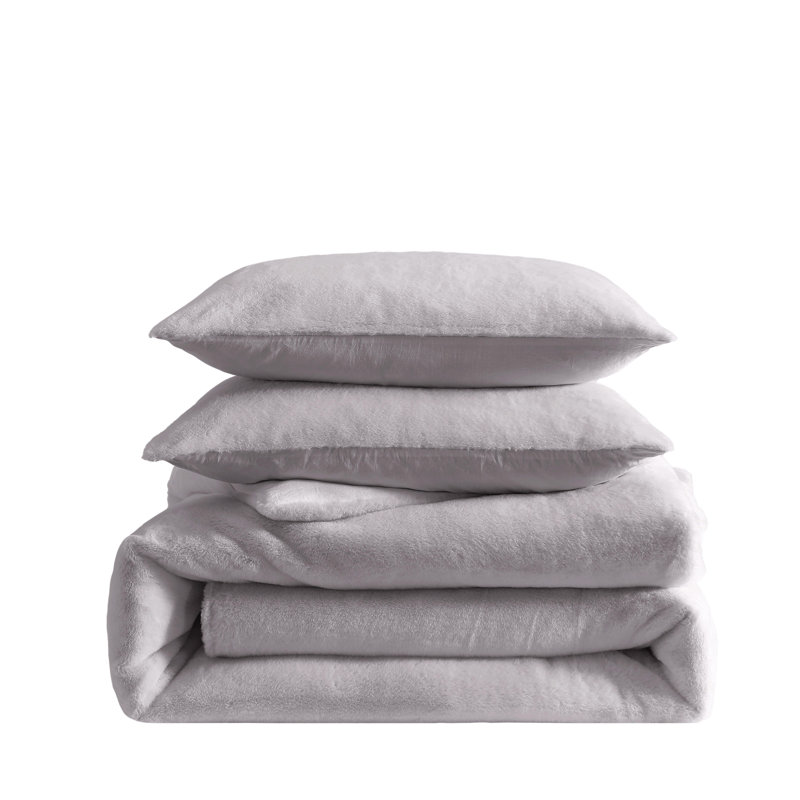 Vera Wang Signature Beige Reversible Comforter Set, Queen Comforter + 2 Standard Shams, Grey