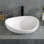 Lavabo de salle de bain ovale ovale en résine de pierre lavabo d'art moderne blanc mat avec bonde escamotable (blanc mat)