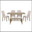 Ensemble de table de salle à manger 6 pièces, table à tréteaux rectangulaire, 4 chaises rembourrées et banc pour la salle à manger-431098167