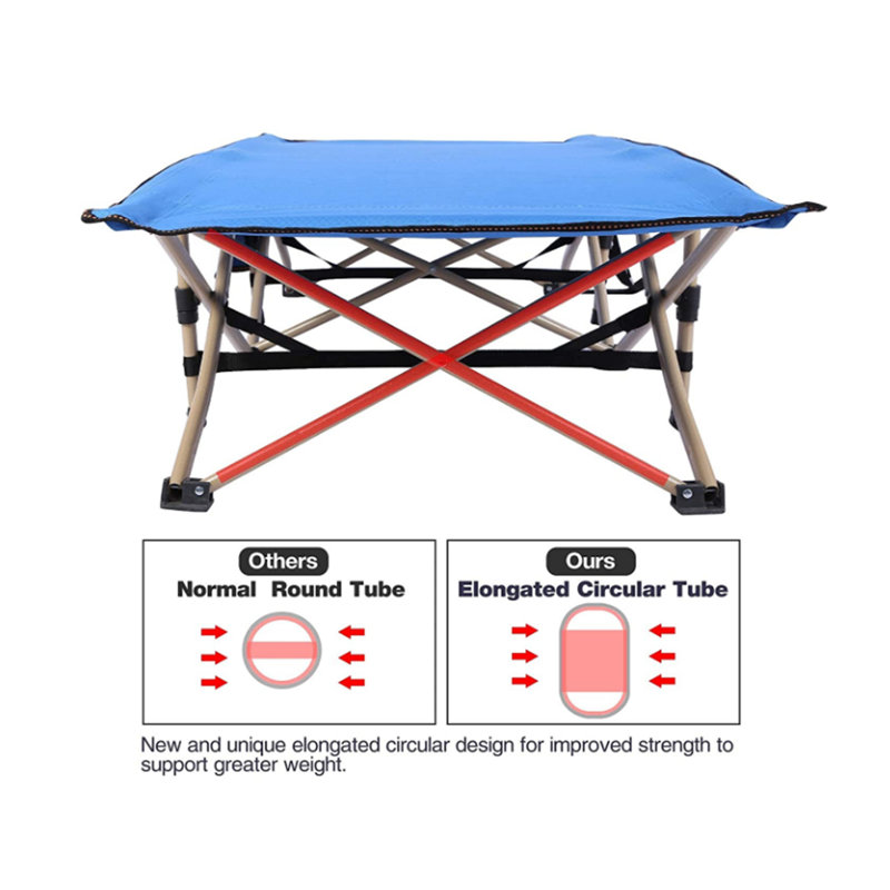 Folding Portable Kids Sleeping Cot, Blue, 12"H x 26"W x 53"L