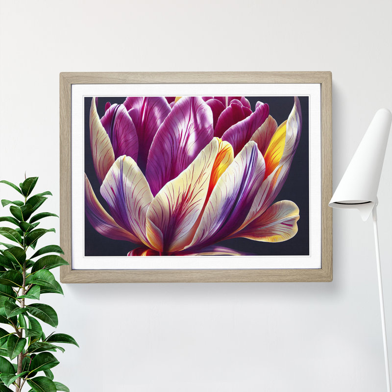 Beaming Flower - Framed Print, Oak