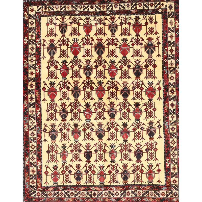 Tapis Zirke Mehroon / noir / bleu, Rectangle 5 pi x 8 pi