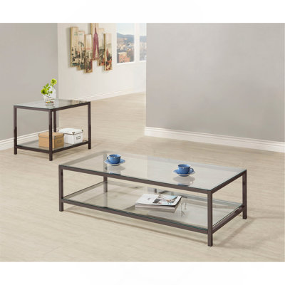 Ensemble de tables basses 2 pièces Black Nickel