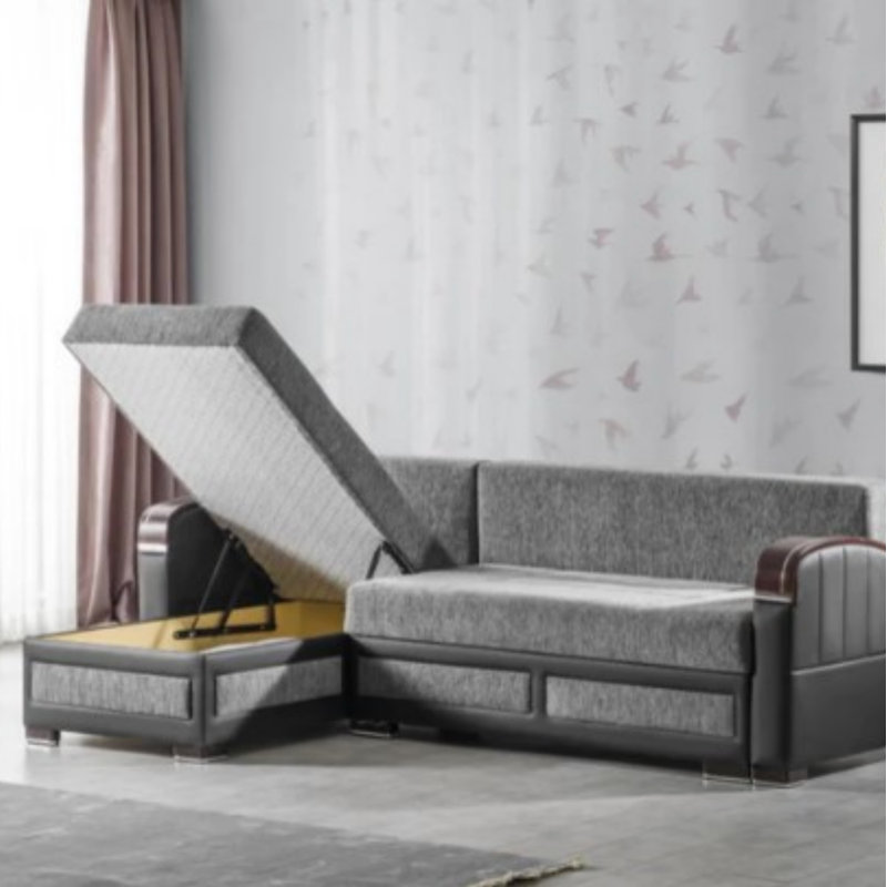Upholstered Convertible Sectional With Storage