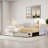 Extendable Upholstered Daybed With 2 Storage Drawers And Led Light-279370676