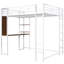 Lit mezzanine en métal blanc avec structure ferme - bureau et 2 tablettes robustes-1040446866