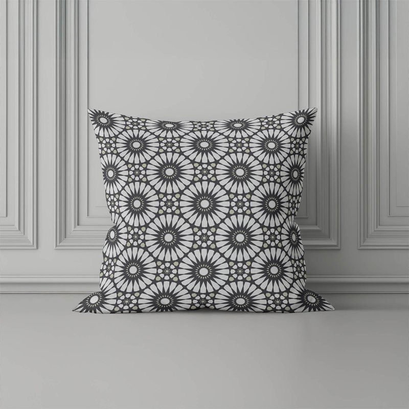Sylvia Indoor Throw Pillow, Charcoal, Square 20"