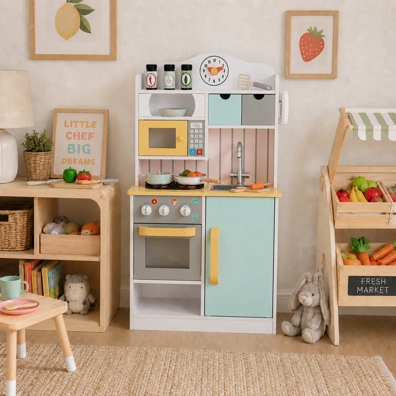 Cuisine pour enfants Teamson Kids Little Chef Florence Classic, Blanc / Vert / Jaune
