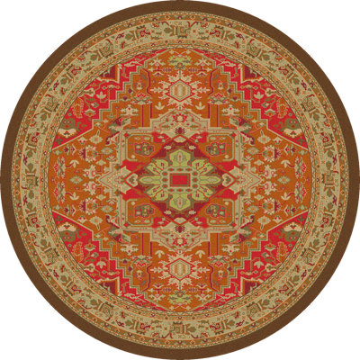 Tapis oriental orange / brun / rouge Prriot