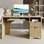 Bureau de direction de 55 po avec prise de courant et plateau pour clavier Labelle 