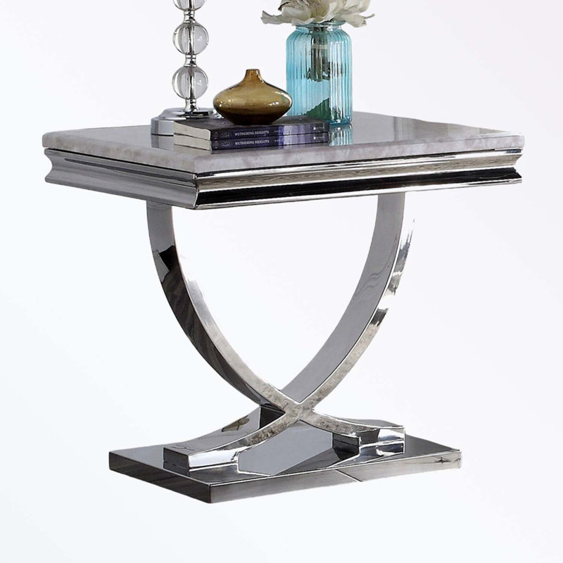 Table de bout carrée avec base piédestal