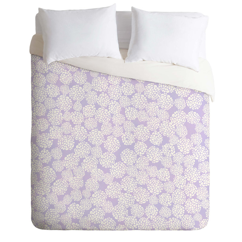 Joy Laforme Polyester Floral Duvet Cover, King Duvet Cover + 2 King Shams