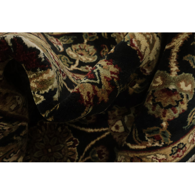 Tapis carré noir et vert exquis 6 pi x 6 pi