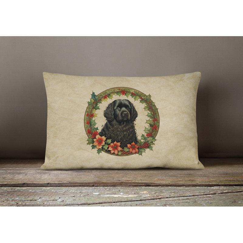Christmas Flowers Frame Outdoor Throw Pillow, 12" x 16", Rectangular