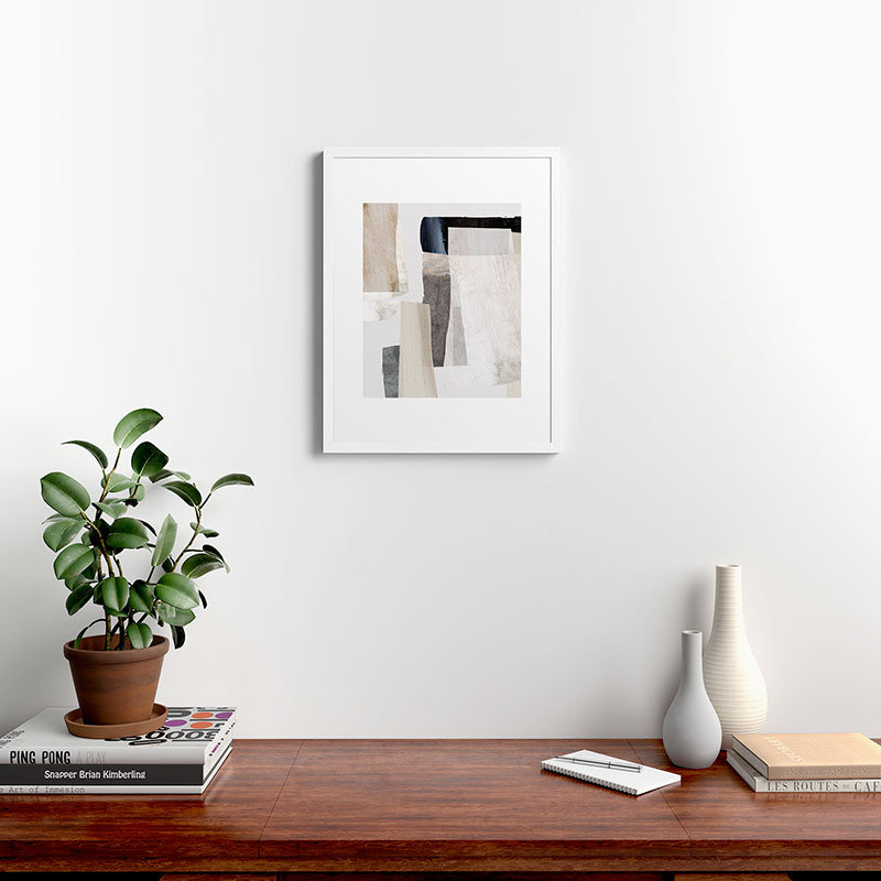" Clay " by Dan Hobday, White Framed, 24" H x 18" W