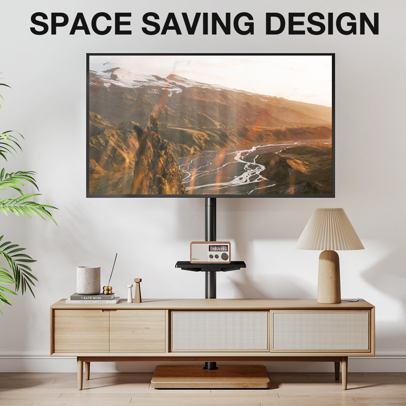 Pedestal TV Stand, Oak/Black