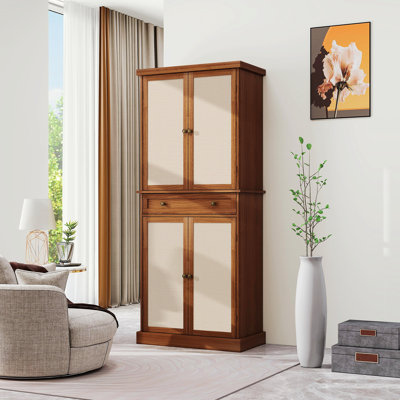 4 Door Cabinet With 1 Drawer, Sideboard with 4 Adjustable Inner Shelves, Storage Cabinet, Server, Buffet by Charlton Home