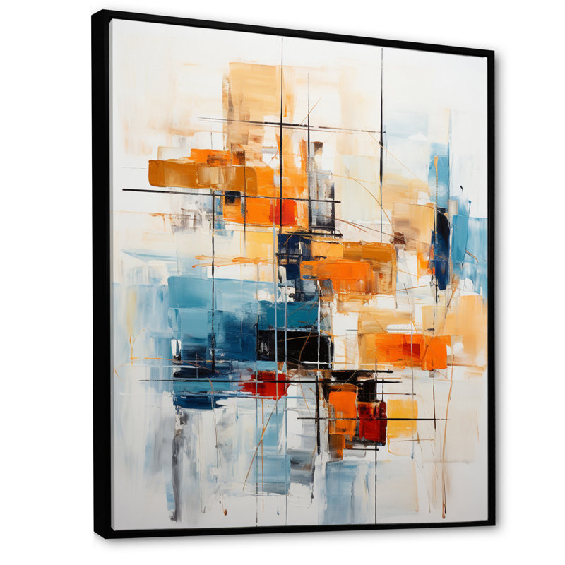 Coloré Mid Century Retro Reflections III - Abstract Midcentury, reproduction d'art encadrée, H 32 po x l 24 po, Noir