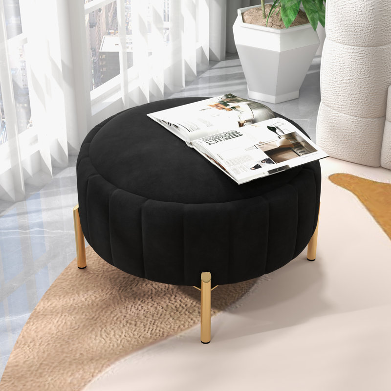 Tabouret de pieds 29 po, Velours noir