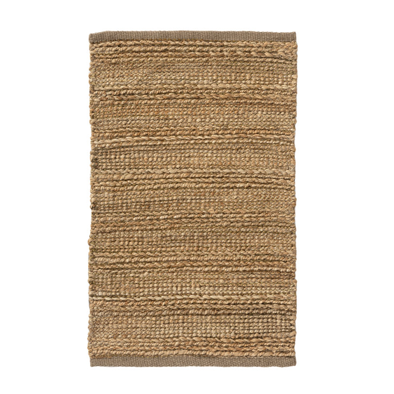 Modern Farmhouse Handmade Natural Fiber Jute Indoor Area Rug with Cotton Backing, Rectangle 2' x 3', Brown/Tan