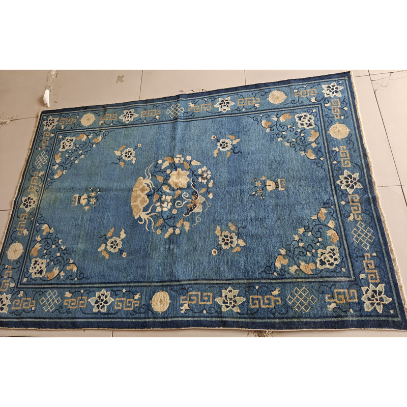 Antique Peking Small Scatter Size Wool Blue Rug