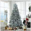 Arbre de Noël artificiel floqué avec lumières DEL blanc froid