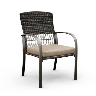 Metal Outdoor Dining Armchair with Cushions