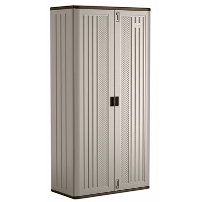 Armoire de rangement en résine avec portes verrouillables et tablettes réglables l 40 po x P 20 po Suncast, fabriquée aux États-Unis