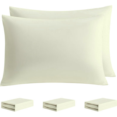 Ensemble de taies d'oreiller, microfibre brossée double, doux, par Lotechicw, beige