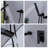 Waterfall Single-Handle Double-Spout Wall-Mounted Bathtub Shower Faucet In Matte Black