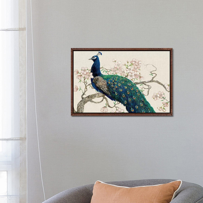 Peacock & Blossoms II by Tim OToole - Gallery-Wrapped Canvas Giclée on Canvas, Floater Framed