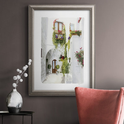 Bougainvilla Alley I, toile encadrée de qualité supérieure - prête à être accrochée