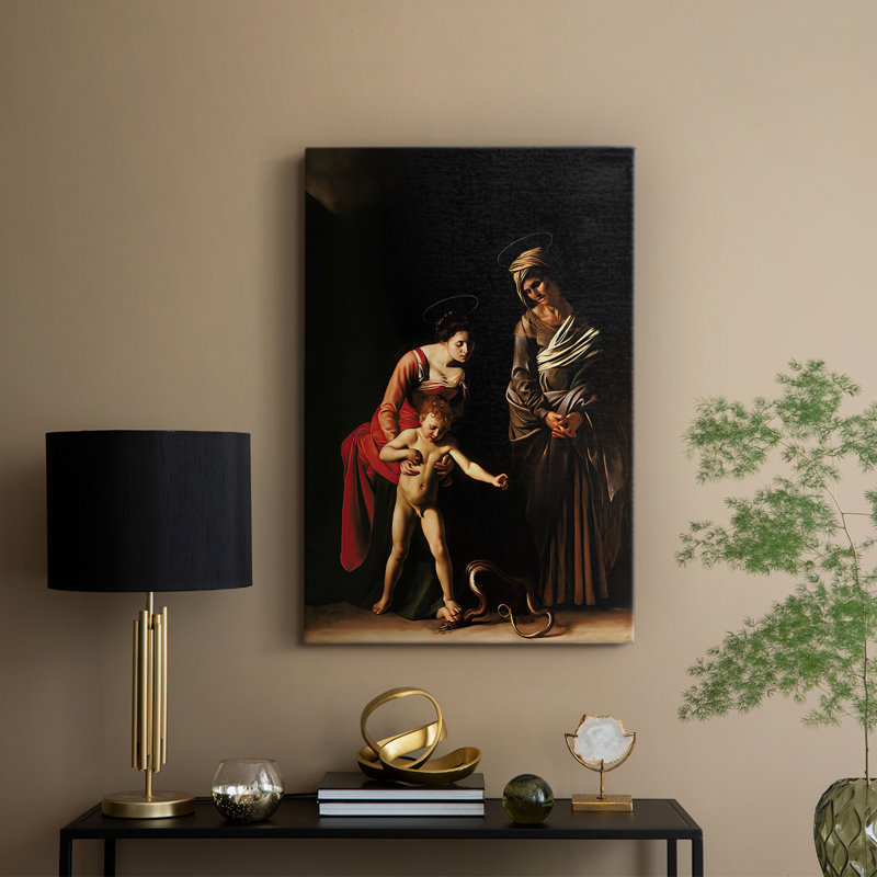 Madone et l'enfant avec Sainte Anne (Dei Palafrenieri) - Toile tendue avec châssis par Caravaggio, 12 x 18